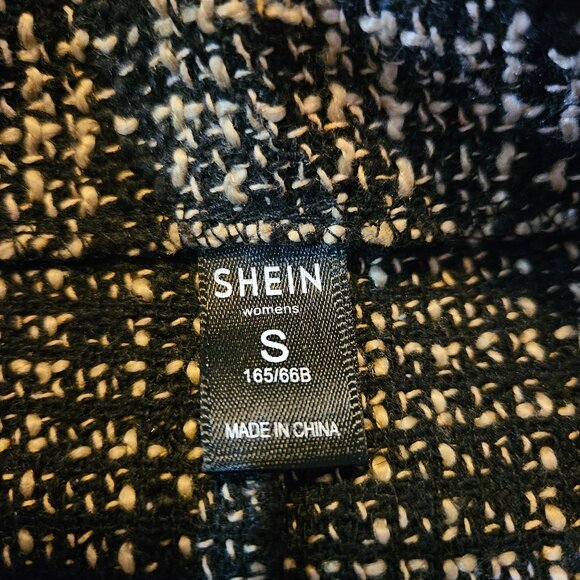 Tweed Fringed Mini Skirt In Black & Beige By Shein - Picture 9 of 14